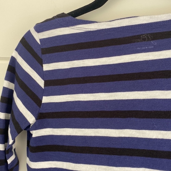 J. Crew | Long Sleeve Tee with White Blue Black Stripes | Great Condition - Picture 4 of 6